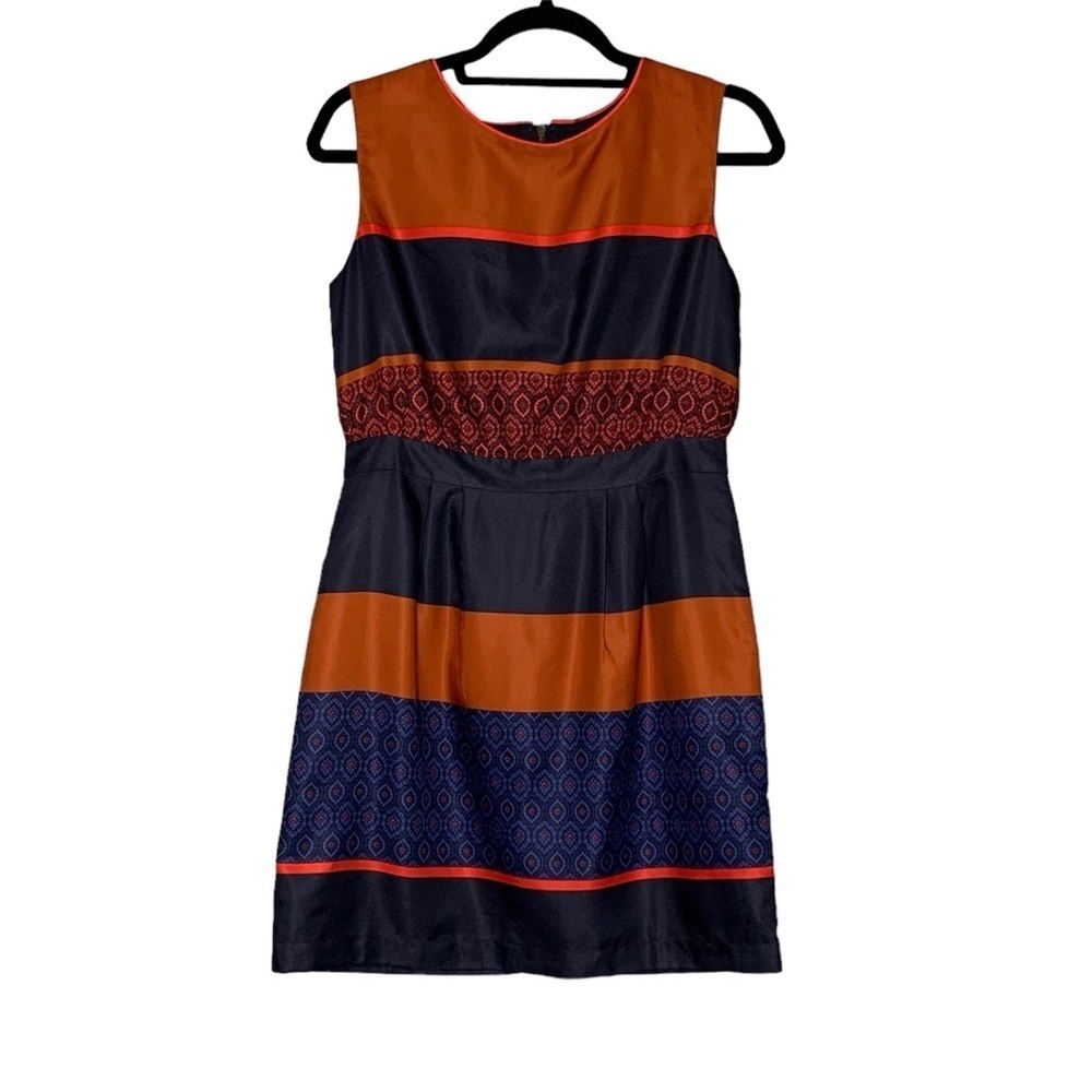 Loft Stripes & Mixed Print Sleeveless Dress. Size 4P - Picture 1 of 9